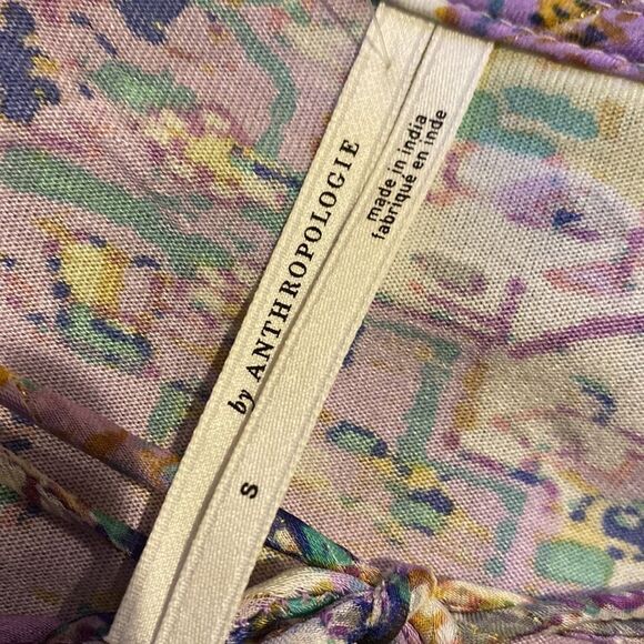 Anthropologie Small Odetta Embroidered Top Drawstring Lace-Up Floral - Picture 8 of 9